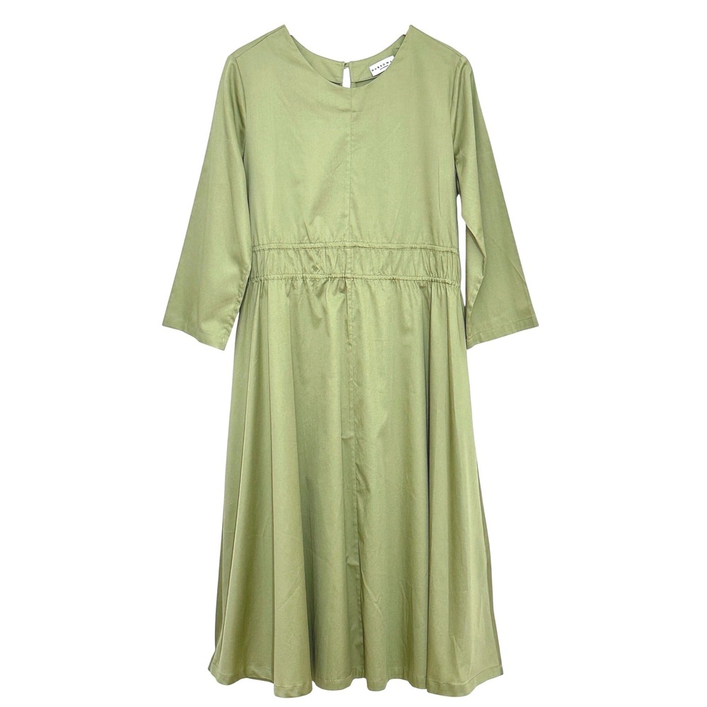 Harshman Womens Dress S Alder Olive Sage Green Cottagecore Prairie Minimalist